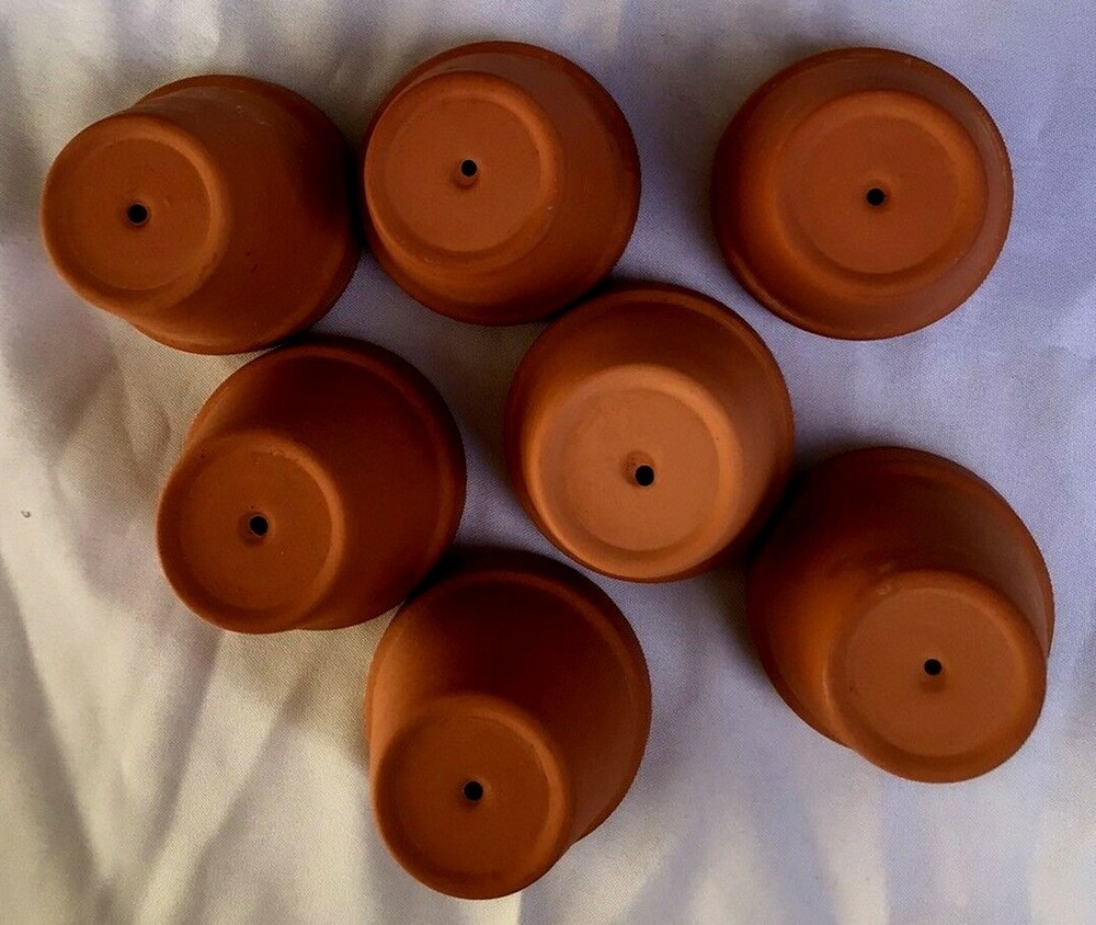 7 Never Used 2.5" high Clay Pots