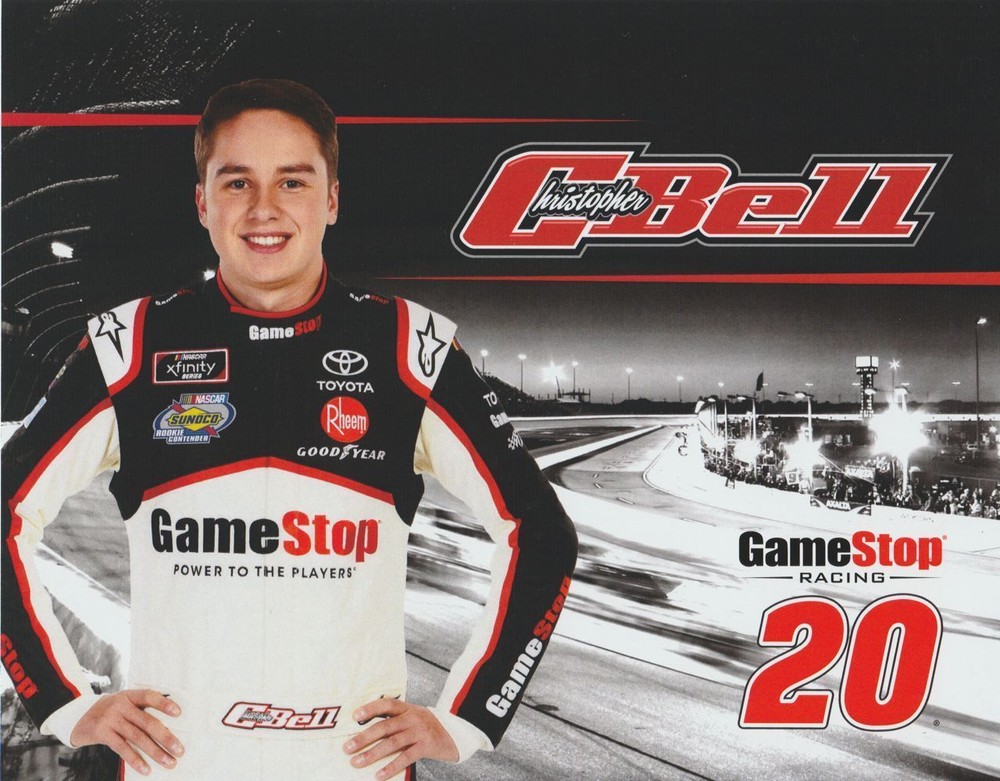 2018 CHRISTOPHER BELL "GAME STOP" #20 NASCAR XFINITY HERO CARD POSTCARD