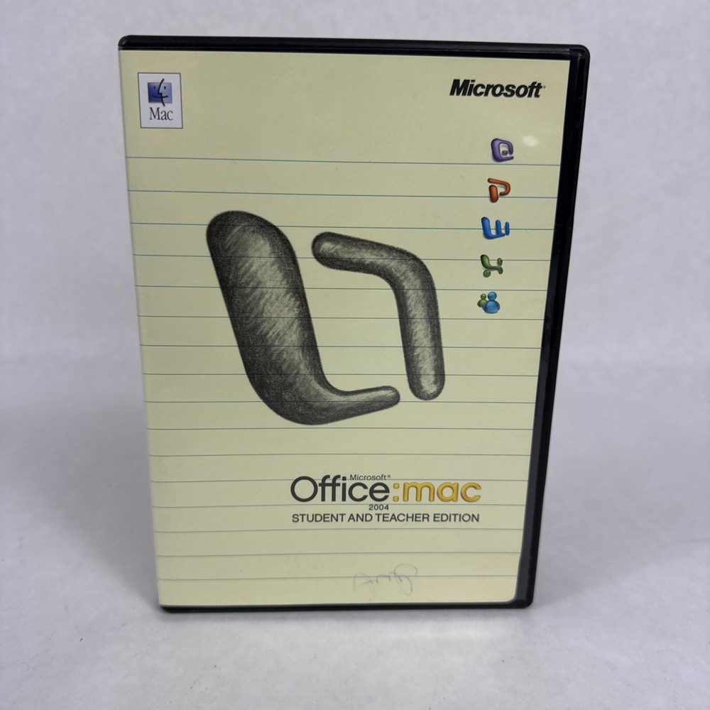 Microsoft Office Mac 2004 Student and Teacher Edition Software 3 keys W/ Booklet