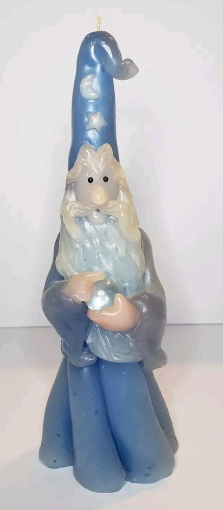 Candle Decorative Wizard Blue White, No Fragrance