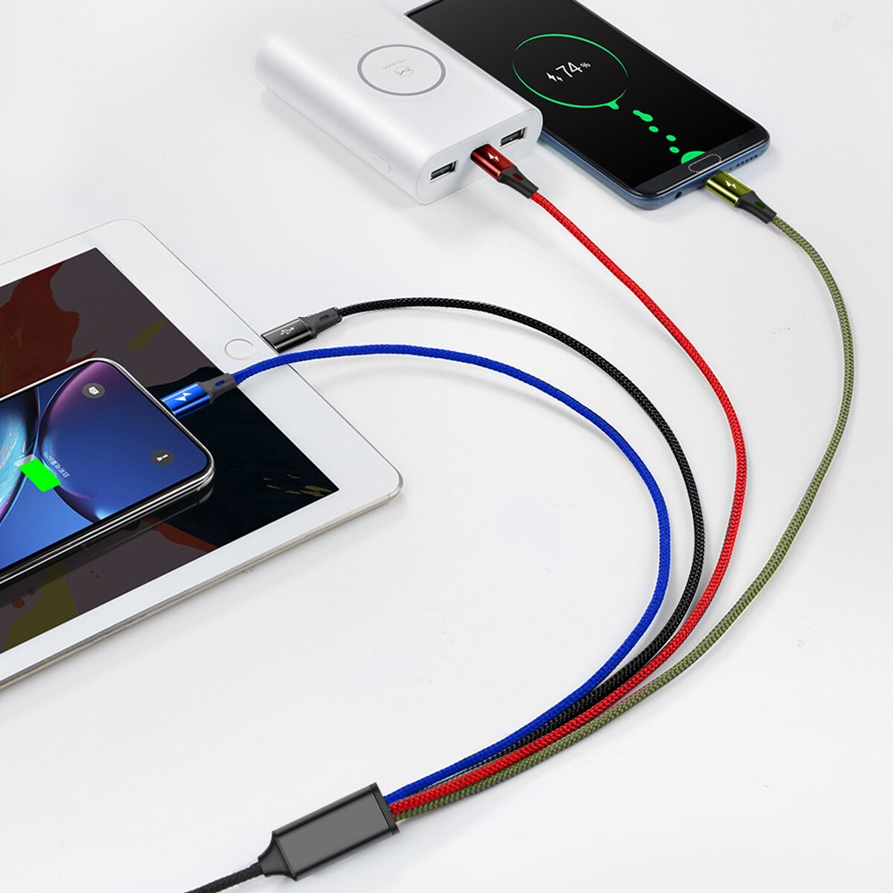 4 in 1 Multi USB Charging Cable Fast Charger Cord For iPhone/Type C/Micro USB