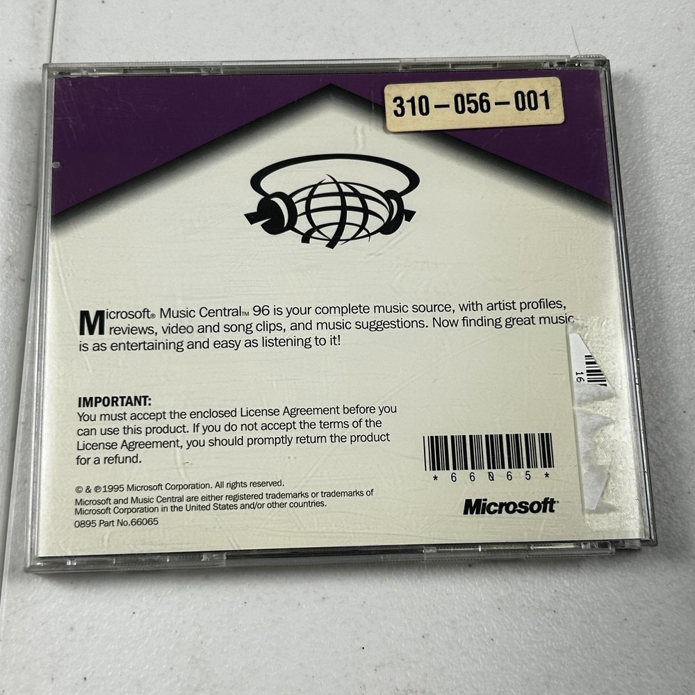 Windows Music Central 96 - Vintage Software Microsoft