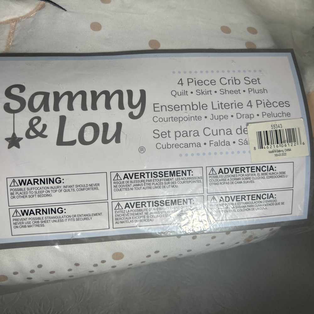 Sammy and Lou Cottontail Cloud 4 Piece Crib Bedding Set