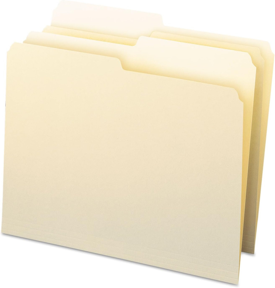 SuperTab File Folder, Oversized 1/2-Cut Tab, Letter Size, Manila File Folders, 1