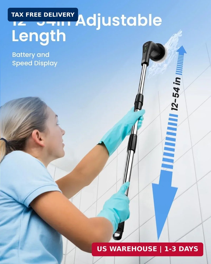 Leebein Electric Spin Scrubber, Cordless Cleaning Brush with 8 Replaceable Brush