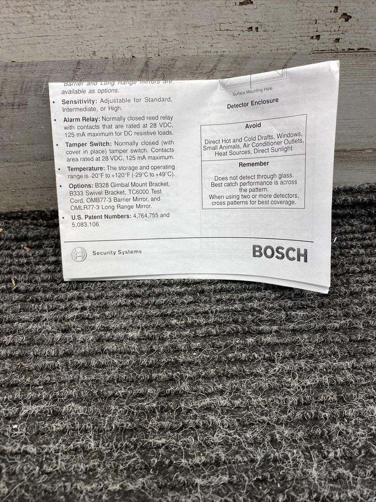 New Bosch DS306E Motion Detector