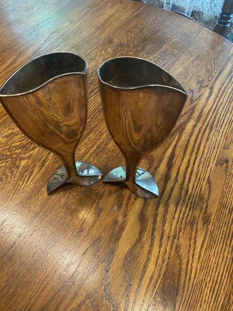 Wedding Toast- Split Heart Silverplate Goblets