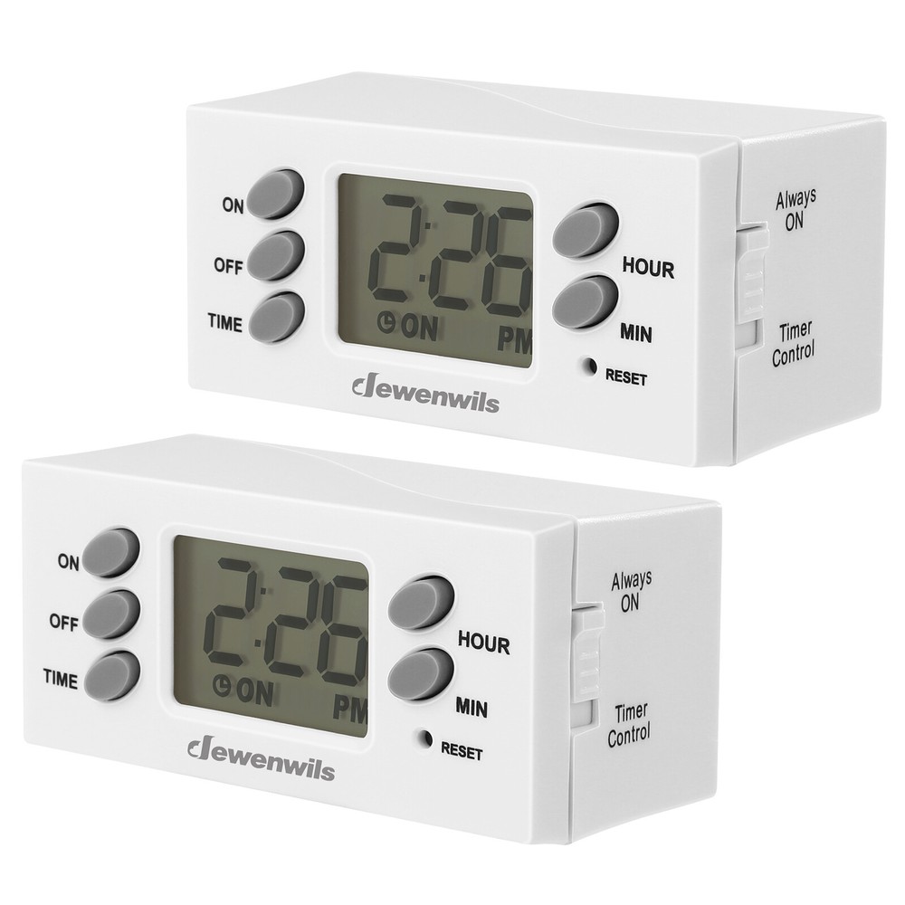 DEWENWILS 2 Pack Light Timer Digital Programmable Plug in Lamp Timer Switch