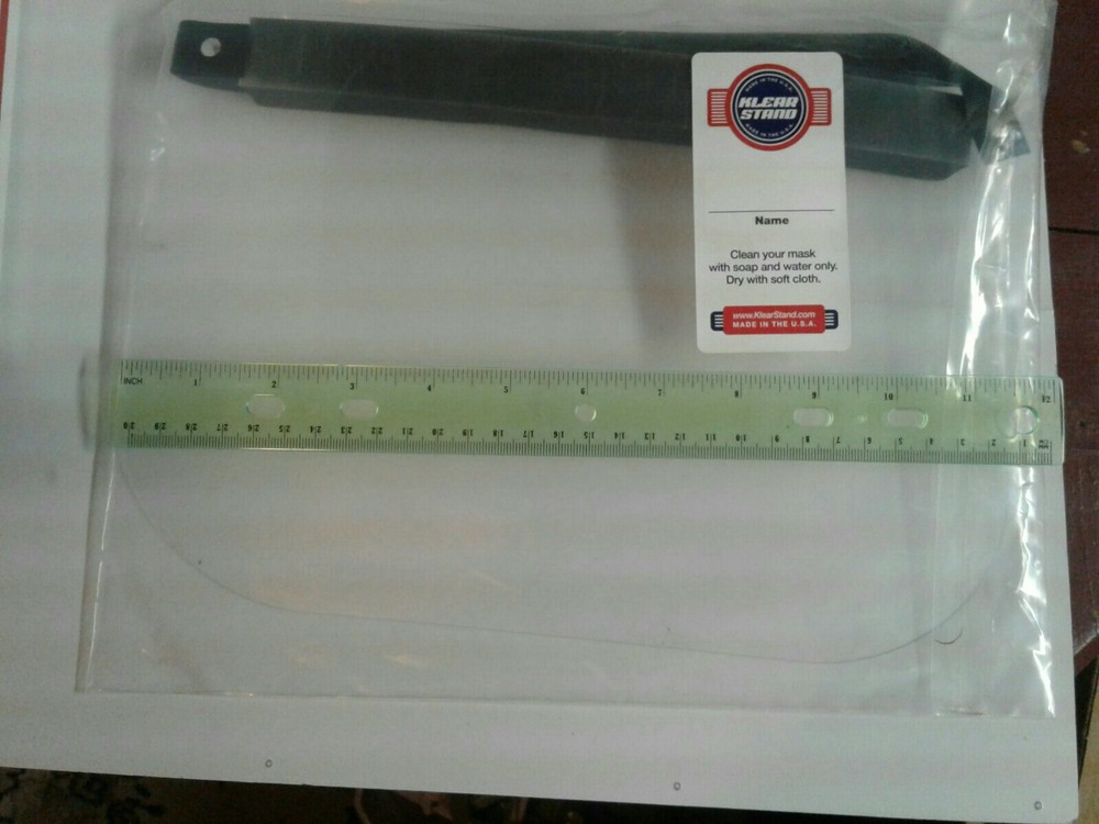 Klear Stand Protective Face Shield With Name Tag NWOT
