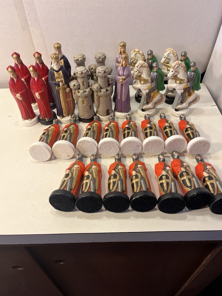 Hand Painted China Pottery Chess Set