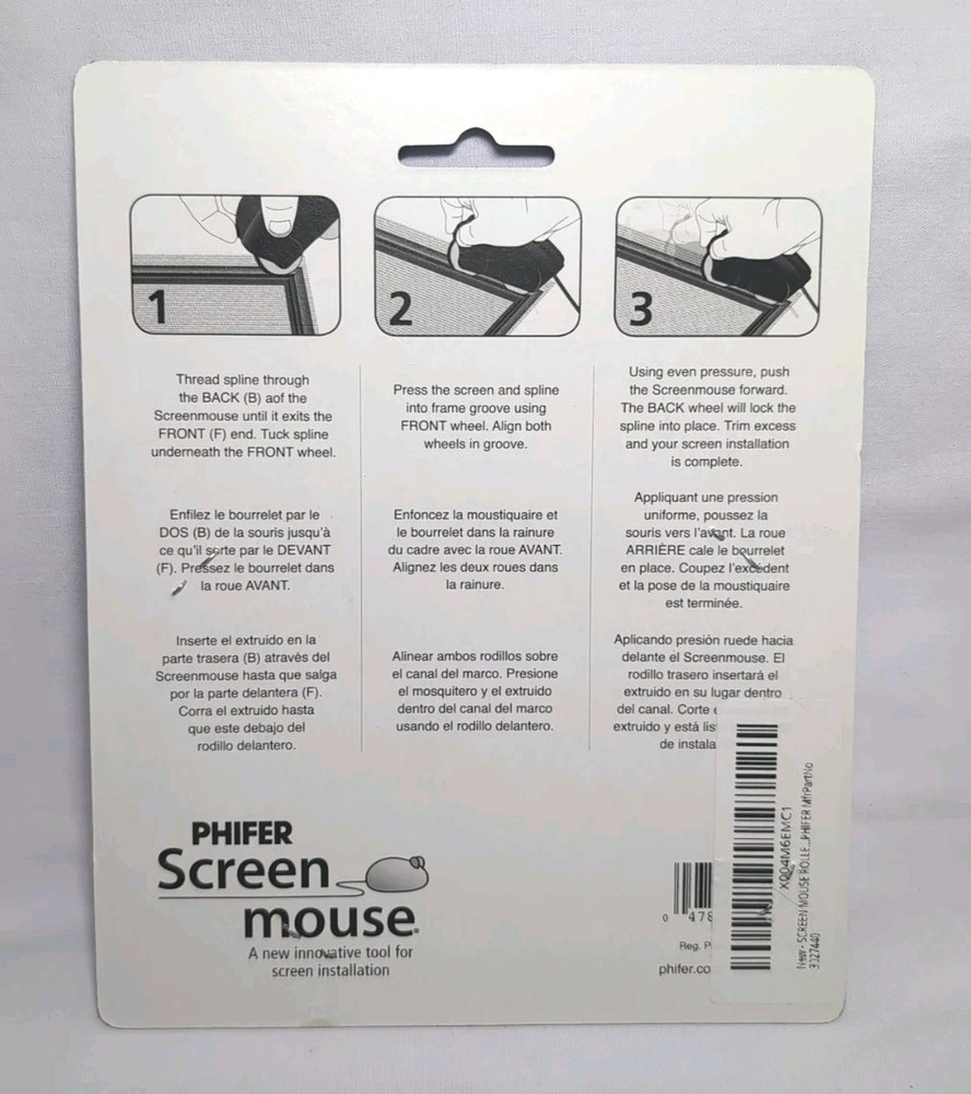 Phifer Screen Mouse Roller Tool Black