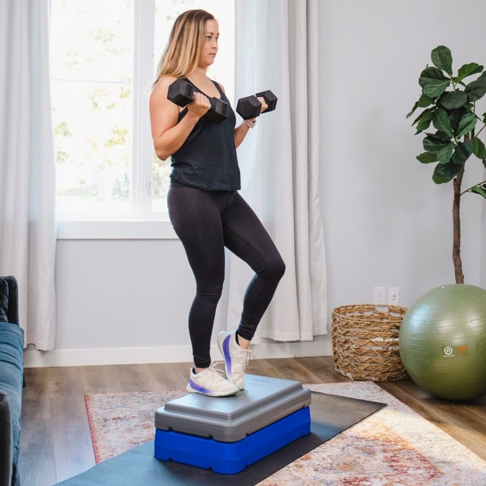 Durable Stackable Aerobic Step Platform with NonSlip Surface for Home Workouts