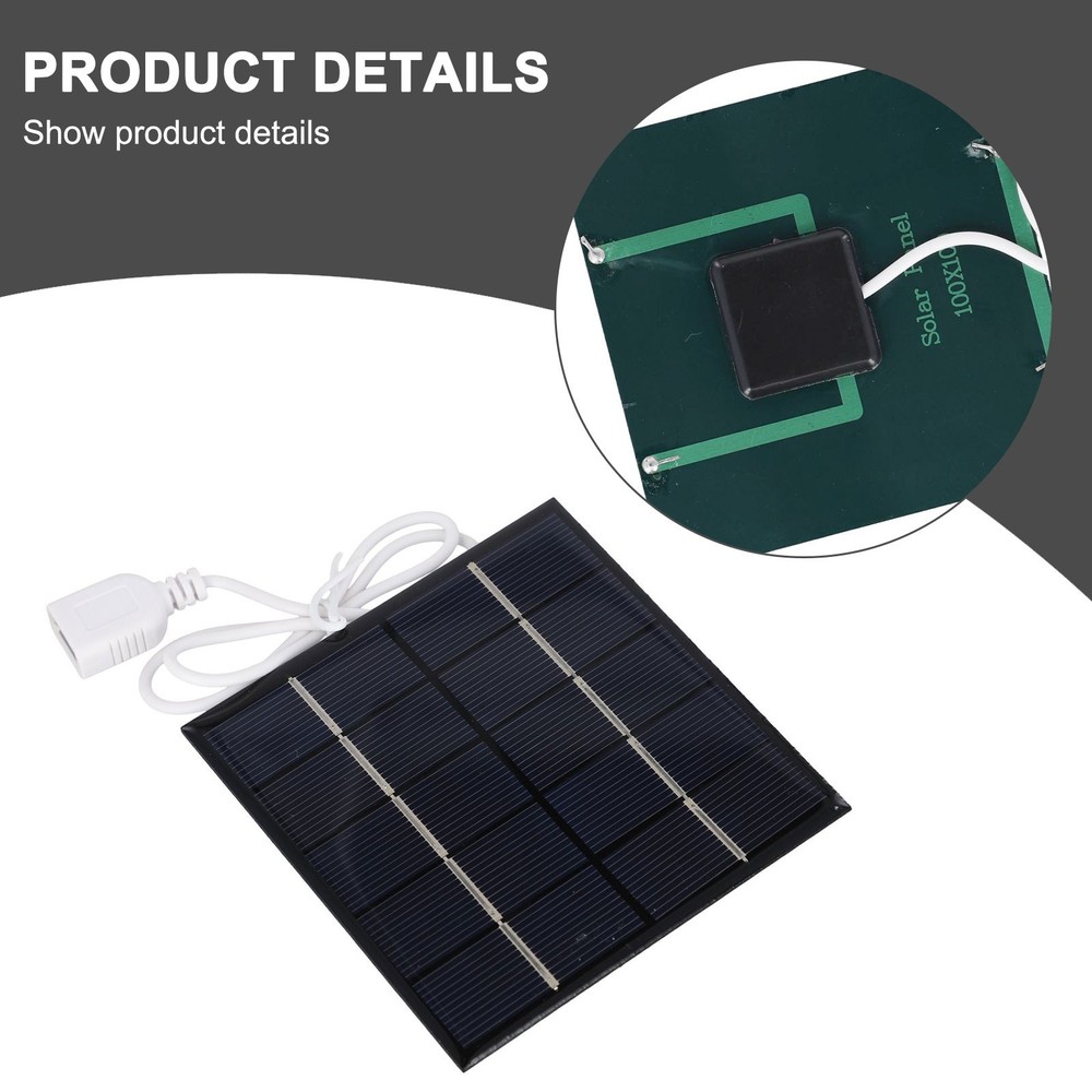 Portable Solar Panel 5W 5V Excellent Low Light Performance Compact Design