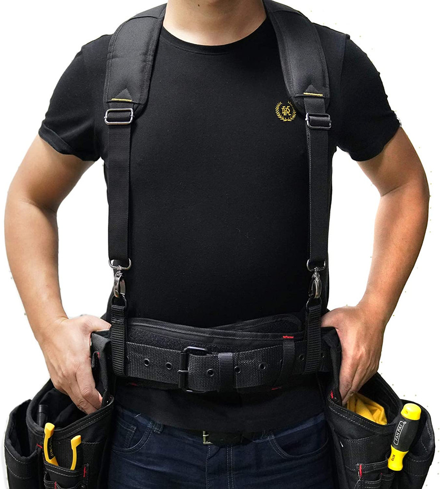 Tool Belt Suspender 3 Point Padded Suspenders plus 3 Pack Suspender Loop