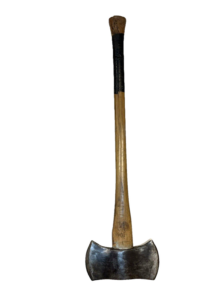 RARE VINTAGE TRUE TEMPER FLINT EDGE SADDLE AXE /CRUISER DOUBLE BIT AXE 8"