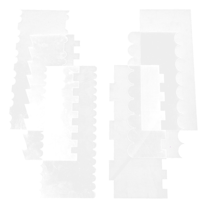 6Pcs Clear Acrylic Cake Scraper Set Decorating Contour Comb Smoother Baking Tool