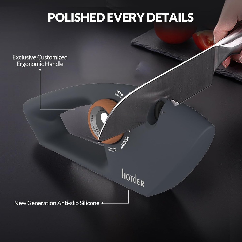 Hotder 5-in-1 Kitchen Knife Sharpener Manual Scissors Tungsten Ceramic Tool