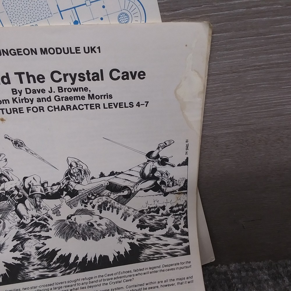 1983 Advanced Dungeons & Dragons Dungeon Module UK1 Beyond The Crystal Cave
