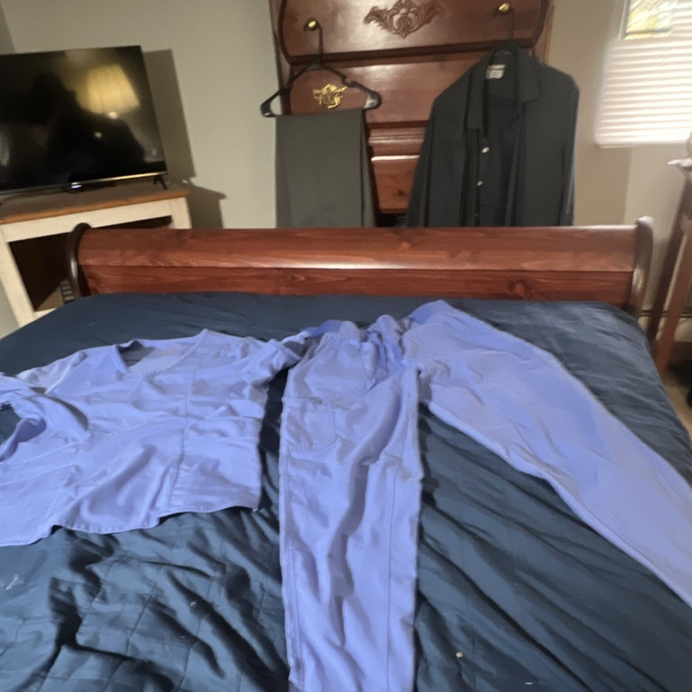 Adar PRO Light Blue Solid Medical Scrub Set Size L