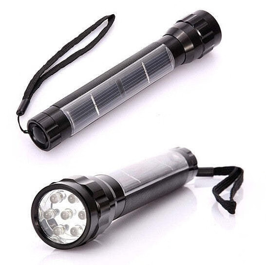 Color: Black - Solar LED Flash Light Never Need Batteries