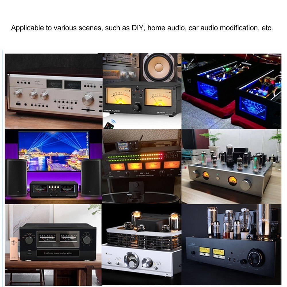 VU Meter High Accuracy Yellow Pointer Dial White LED Backlit Amplifier Panel VU