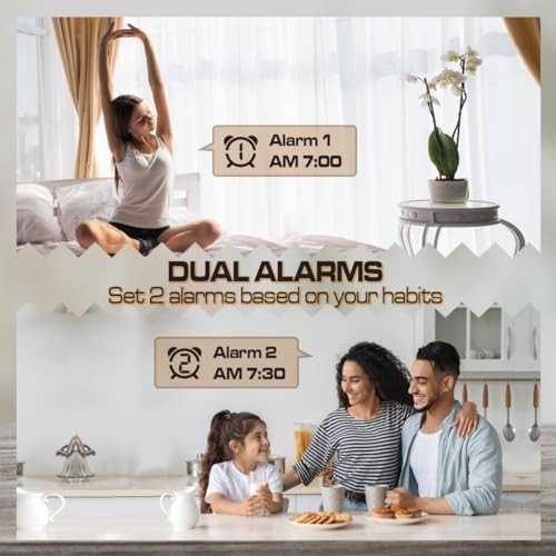 Small Digital Alarm Clock, Mirror Surface LED White Case + White Digit