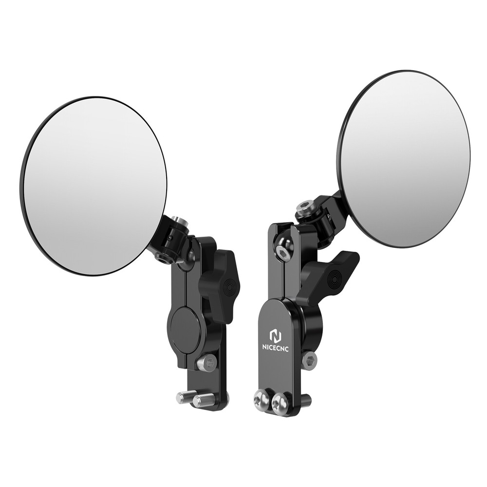 NICECNC Universal 180° Adjustable Rotatable Round Quick Flip Mirrors Kits