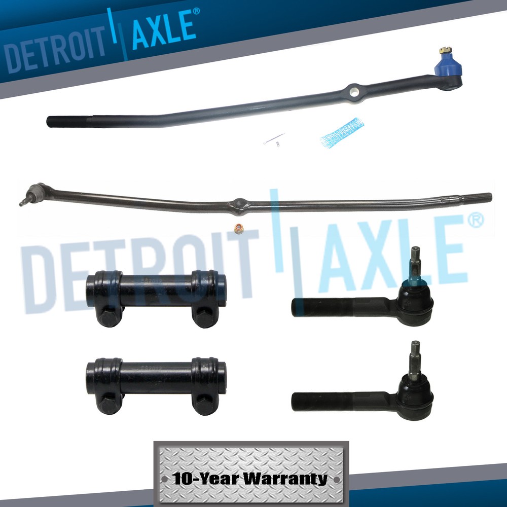 6pc 4WD Front Inner Outer Tie Rods Drag Link Adjustment for 2000-2001 Ram 1500