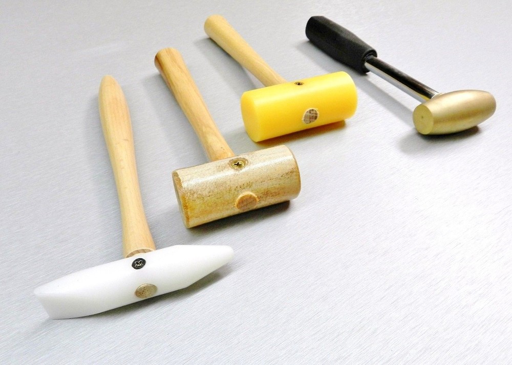 Hammers & Mallets Non Marring Forming Metals Set 4 - Nylon Plastic Rawhide Brass