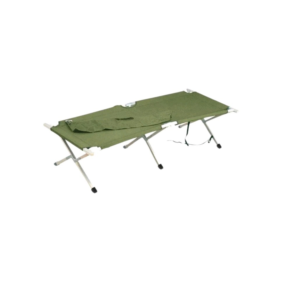 US Military Issue Compact Lightweight Foldable Aluminum Sleeping Cot Canvas
