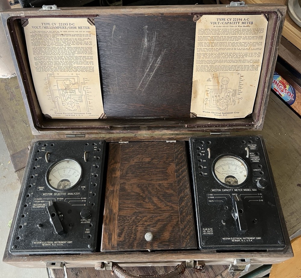 Antique Weston 664 & 665 Selective Analyzer Electronics Tester for parts/project