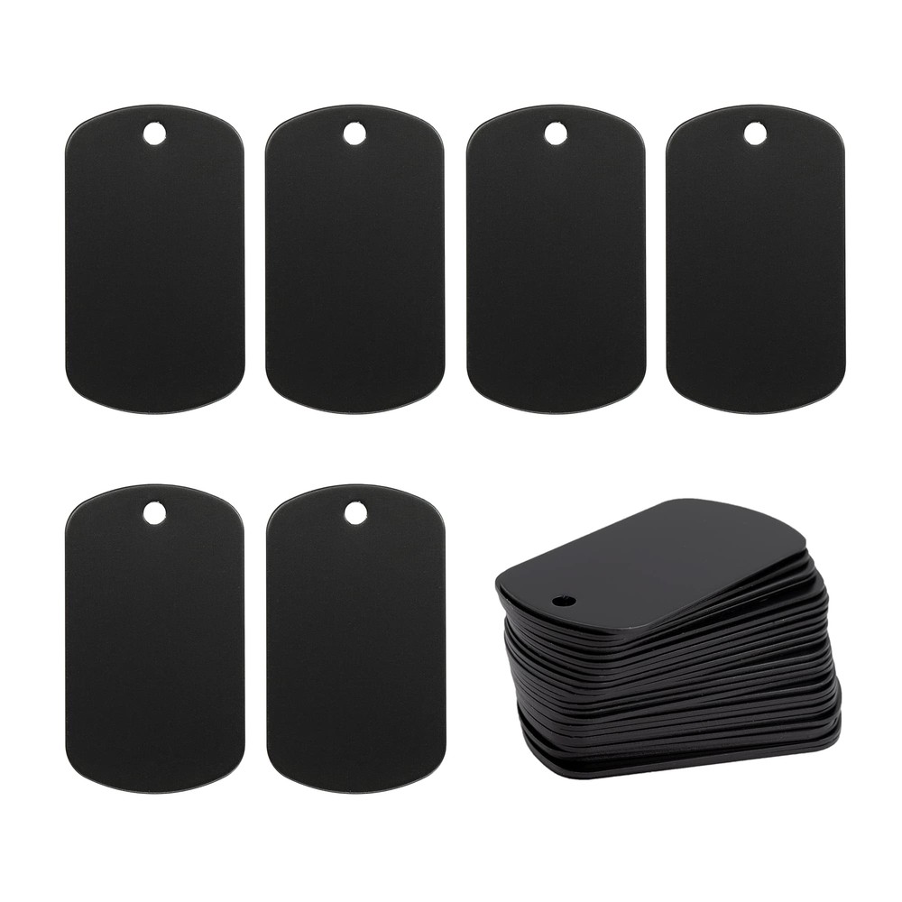 Aluminum Blank Tags Stamping Blanks 25 Pack Black
