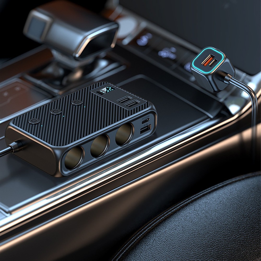 Car Cigarette Lighter Socket Splitter USB-C Fast Charger Power Adapter Outlet