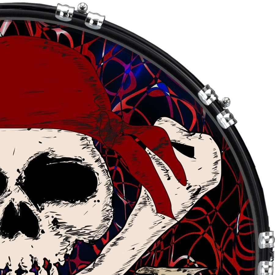 20" Custom Bass Kick Drum Front Head Graphic Graphical Pirates