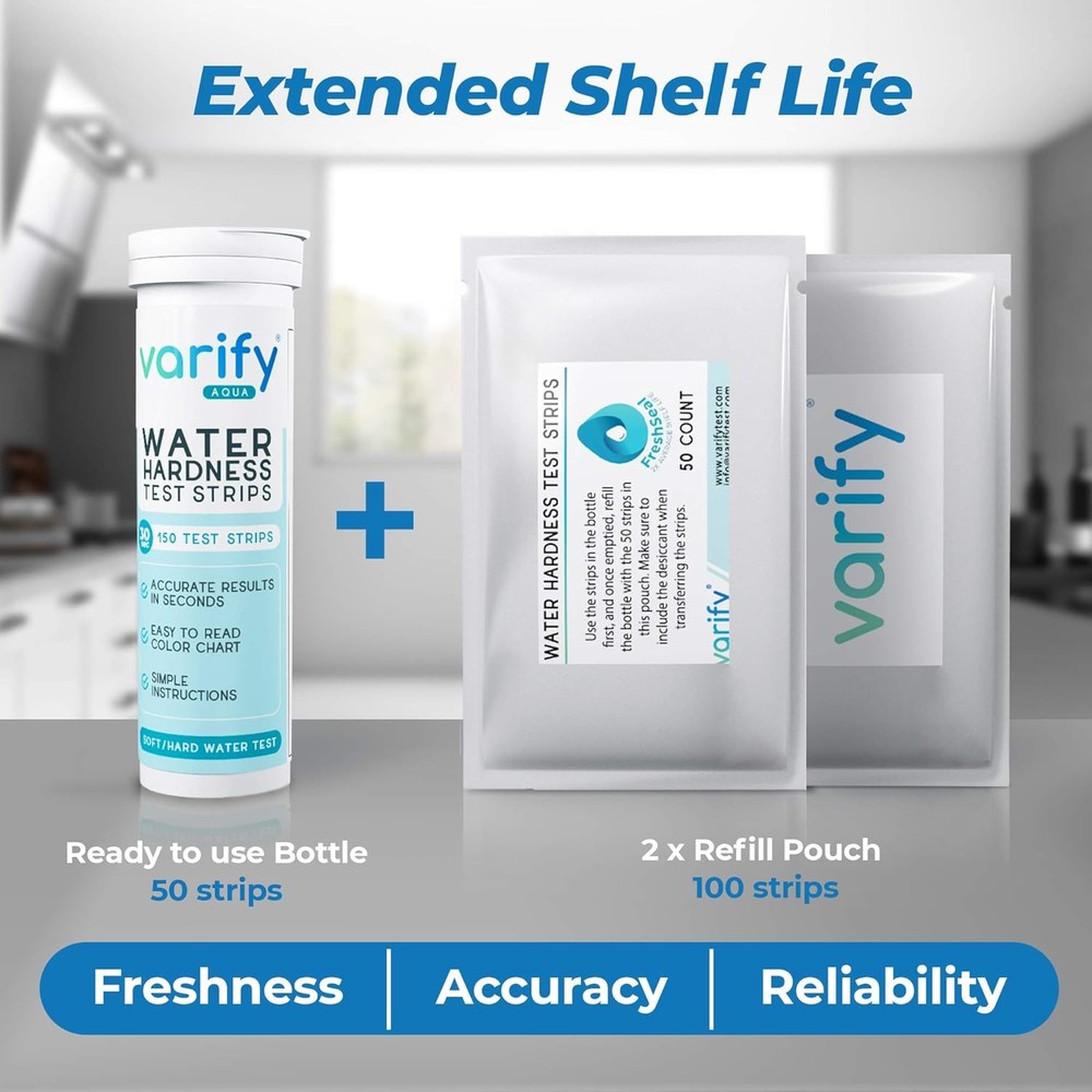 Varify Water Hardness Test Kit - Water Testing Kit for Home, Drinking, Well, Spa