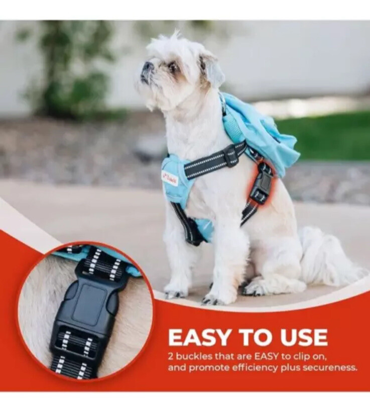 Balbari Dog Backpack Harness No Pull Harness Small Sky Blue