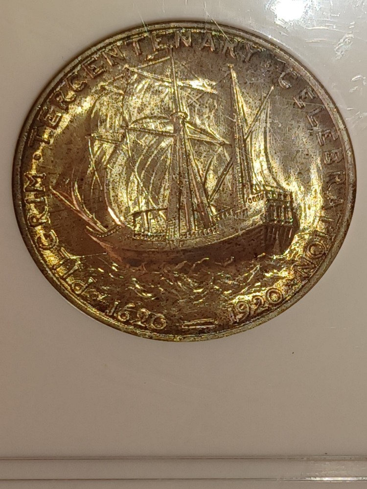 1920 Pilgrim Tercentenary Commemorative Half Dollar NGC MS65 GEM Original Tone
