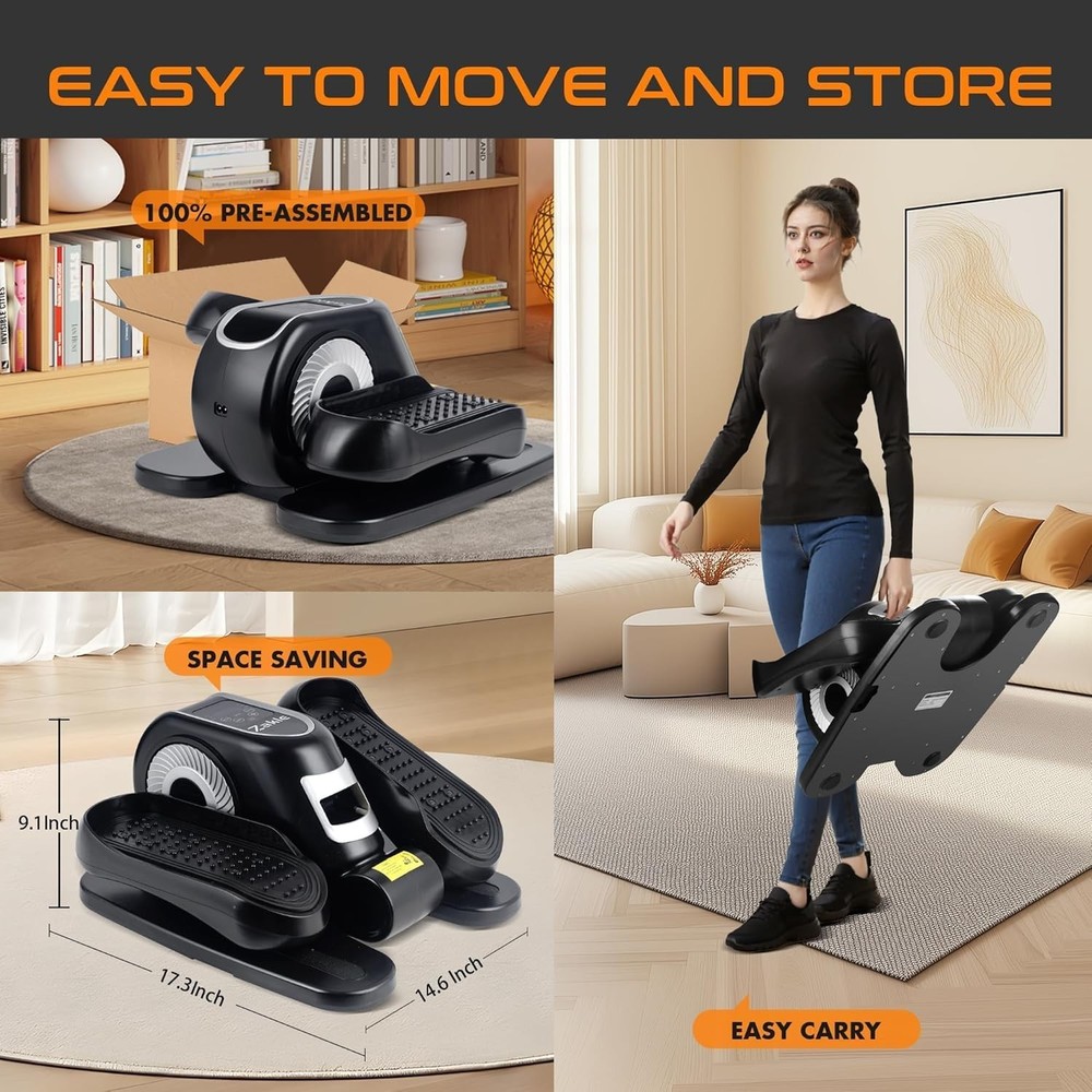 Under Desk Elliptical Machine, Electric Elliptical Training Machine w/Remote