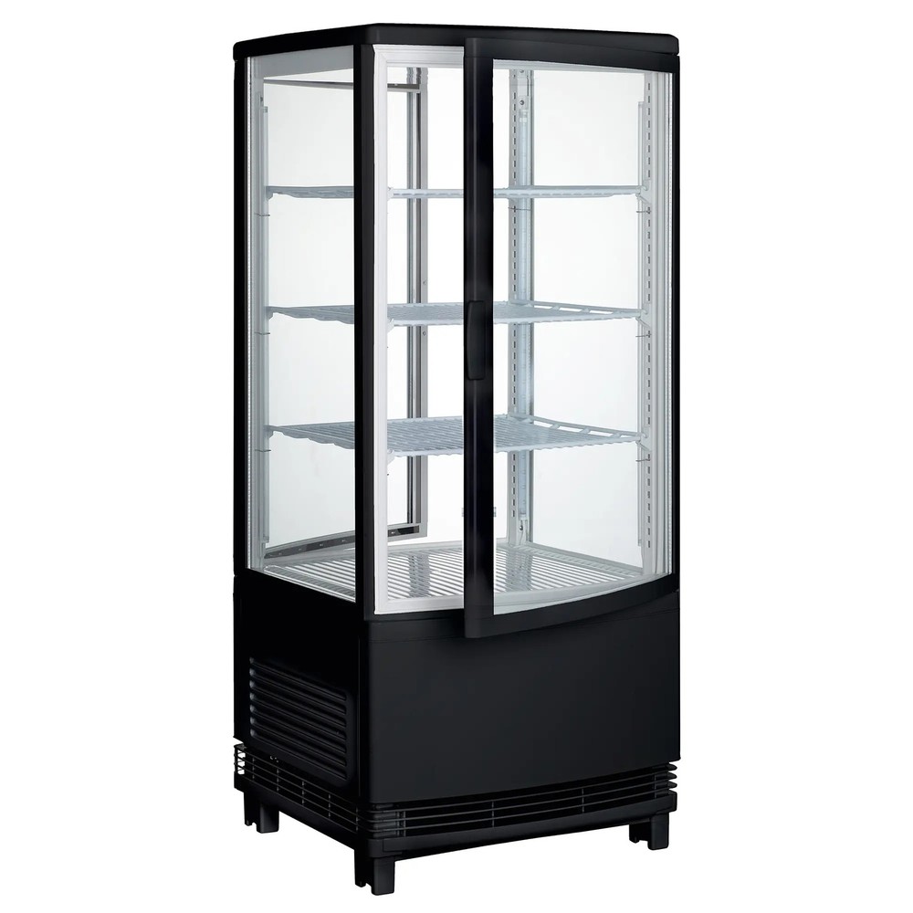 Winco CRD-1K 17" Countertop Black Refrigerated 4-Tier Display Case