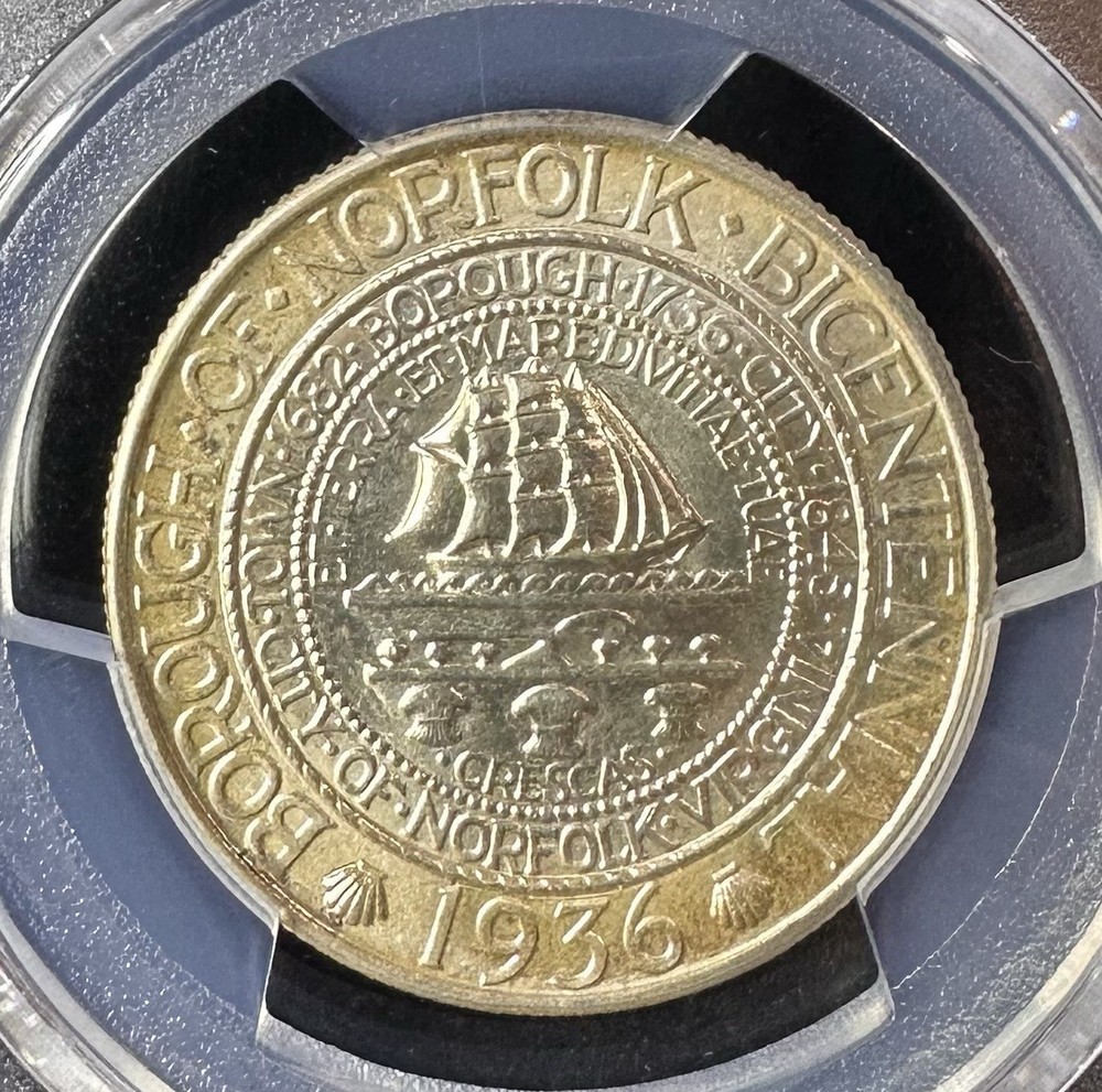 1936 NORFOLK COMMEMORATIVE HALF DOLLAR PCGS MS67