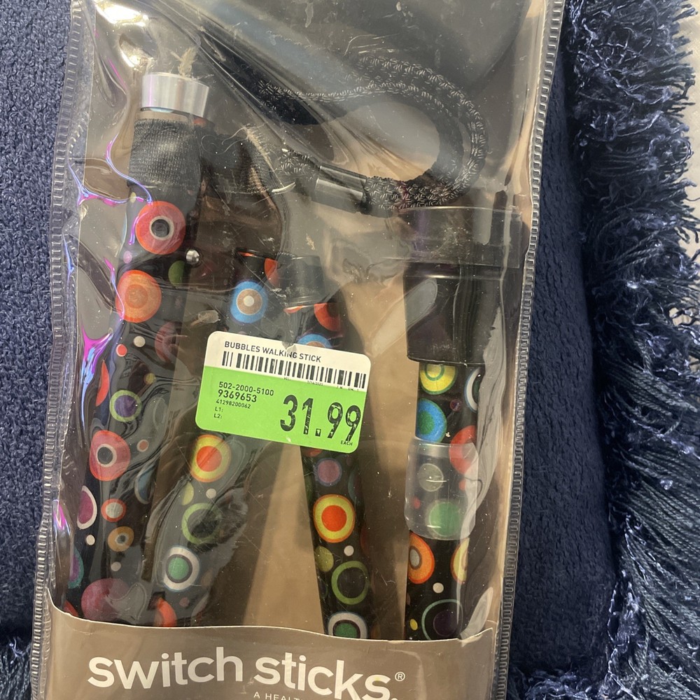 Switch Sticks Walking Cane. Foldable & Adjustable from 32-37in. 264 lbs