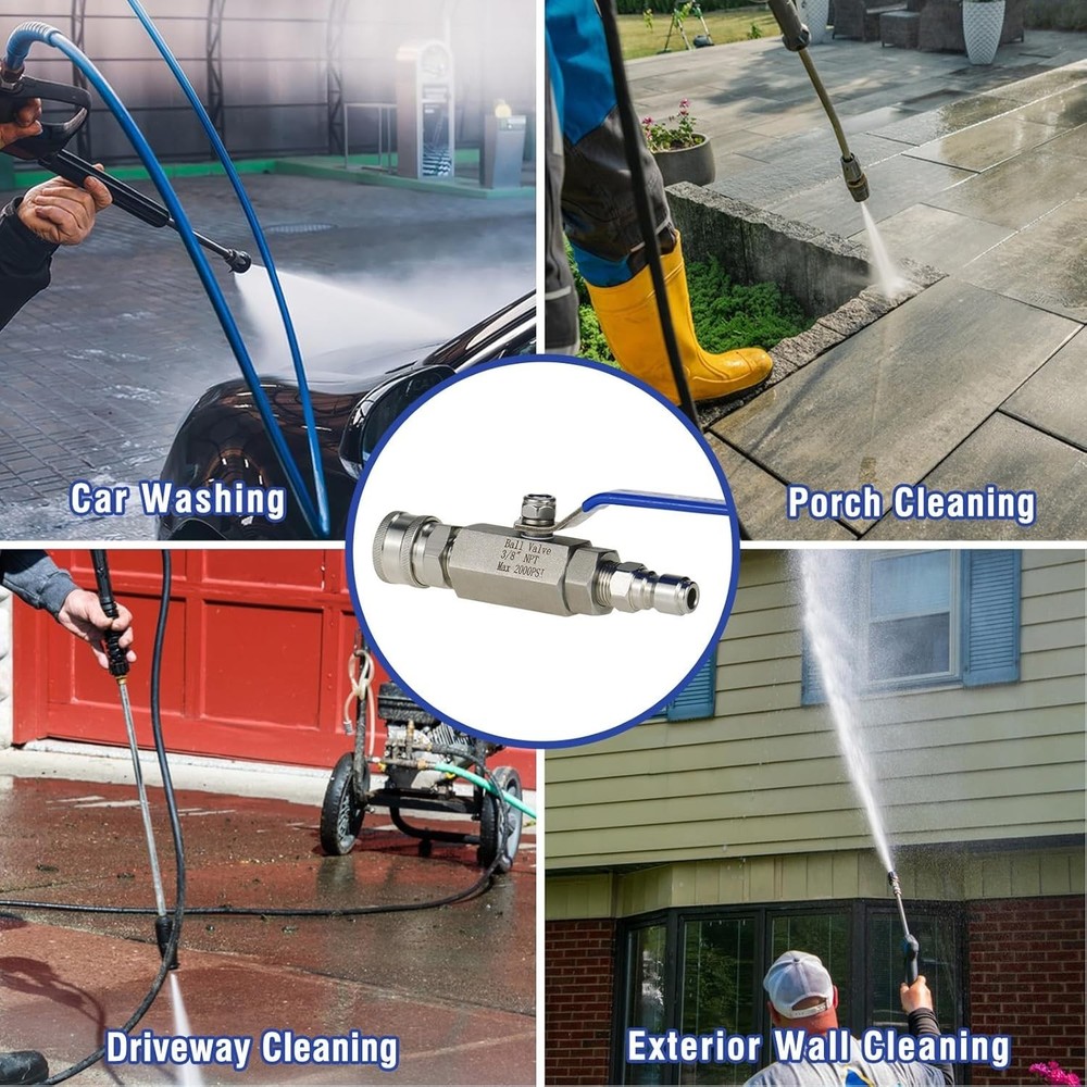 Multi-Functional 3/8" NPT Pressure Washer Shut Off Valve for Efficient Cleaning