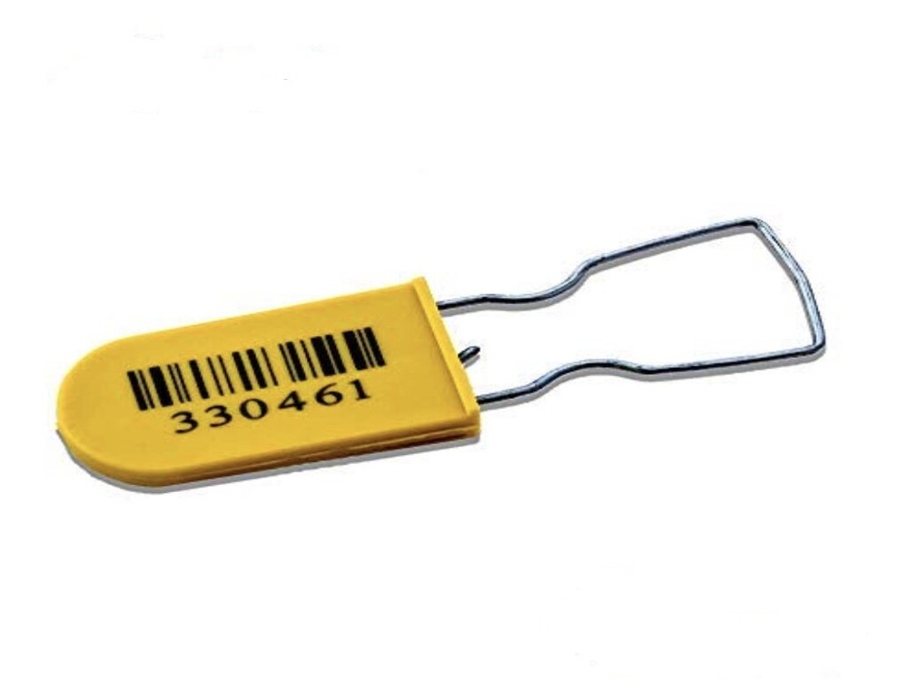 Plastic Security Seals PADLOCK A, Numbered - Barcode, 500 pcs, YELLOW color BFS