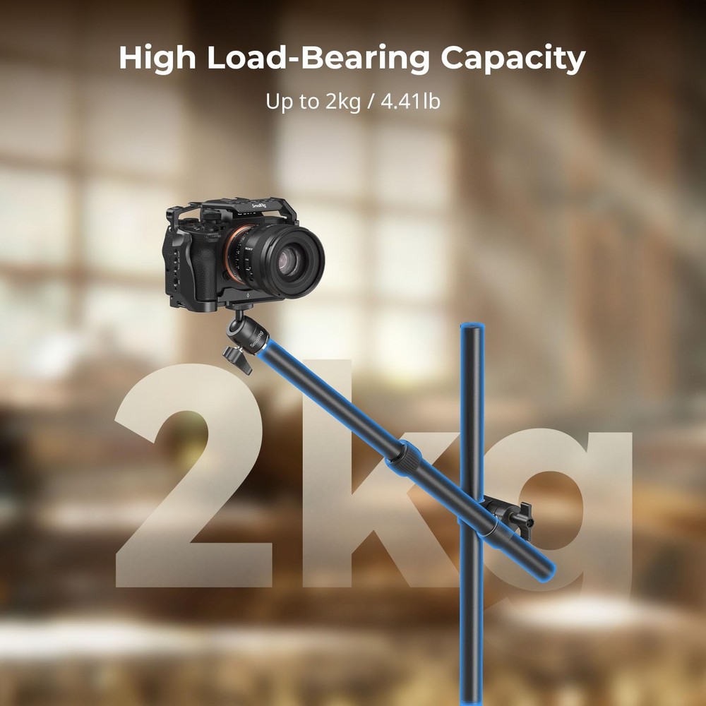 SMALLRIG Camera Desk Mount, Overhead Arm Stand for Small, Black