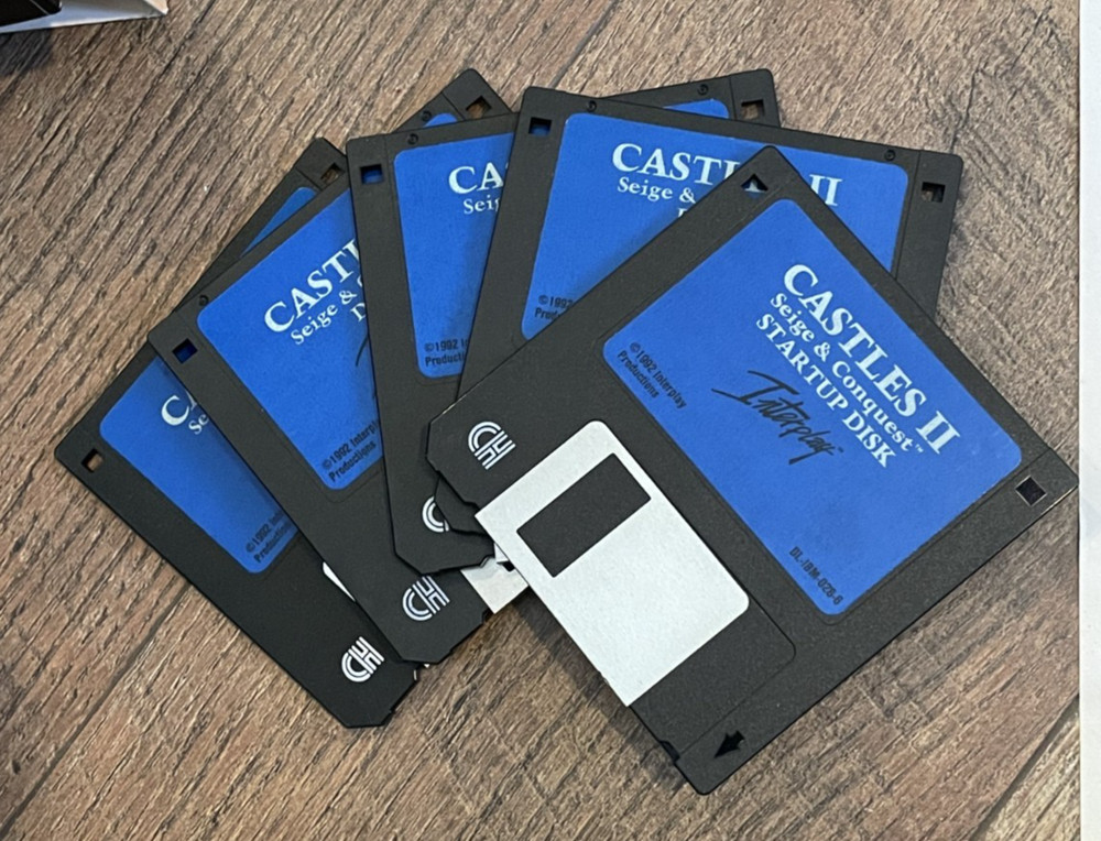 Castles II: Siege & Conquest (PC Game, 1992) Complete Big Box 3.5 Floppy disk