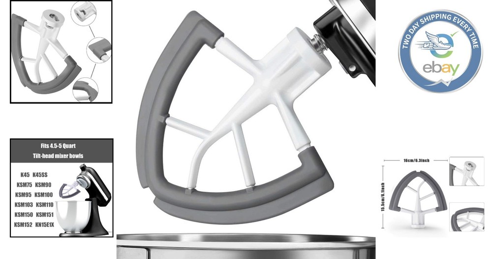 Non-Stick Flex Edge Beater Attachment for KitchenAid 4.5-5 Quart Mixers