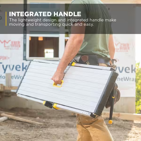 Gorilla Ladders Work Platform Aluminum Folding Step Bench 4ft 300lb Heavy Duty