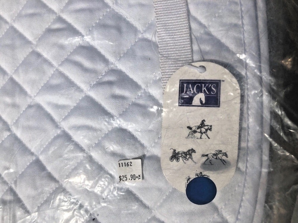 5 NEW JACKS DOUBLE BACK WHITE QUILTED SADDLE PAD