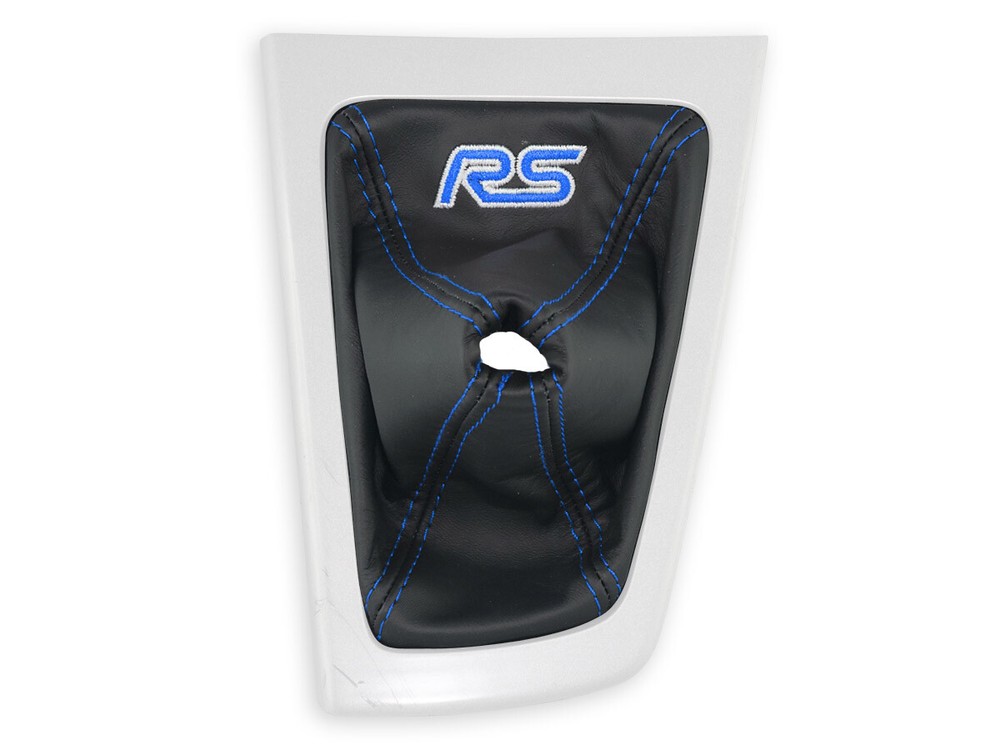 FOR FORD FOCUS 3 2011-2014 GEAR SHIFT BOOT GAITER LEATHER EMBROIDERY BLUE RS