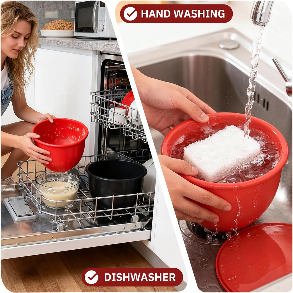 Silicone Liners for Kitchenaid 5QT Mixers - 3-Pack with Lids